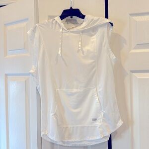 Marika White  Hooded Short Sleeve Top with front pocket used